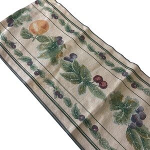 Pfaltzgraff Jamberry Tapestry Woven Table Runner 13” x  72” NWT